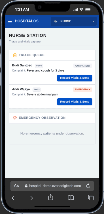 Hospital OS doctor workspace mobile
