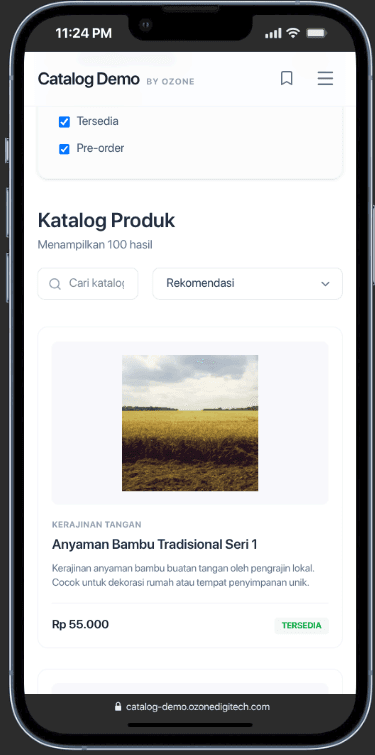 Mobile catalog grid